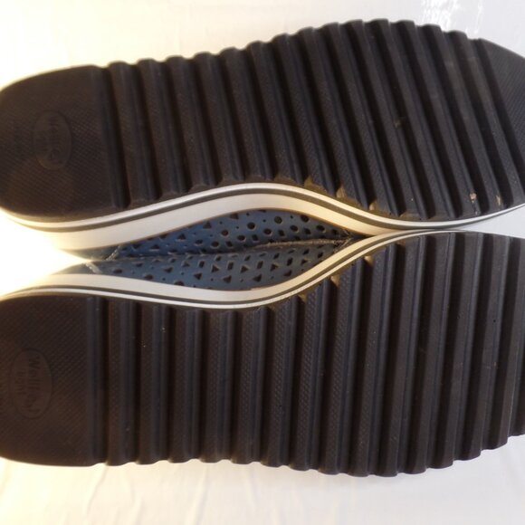 Summit Made in Italy Perforated Blue Leather Slip on Comfort Shoes Sz 8.5 -39 - Picture 11 of 15